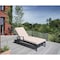 Armen Living Vida Outdoor Wicker Lounge Chair with Water Resistant Beige Fabric Cushion LCVILOBE - alternate 6